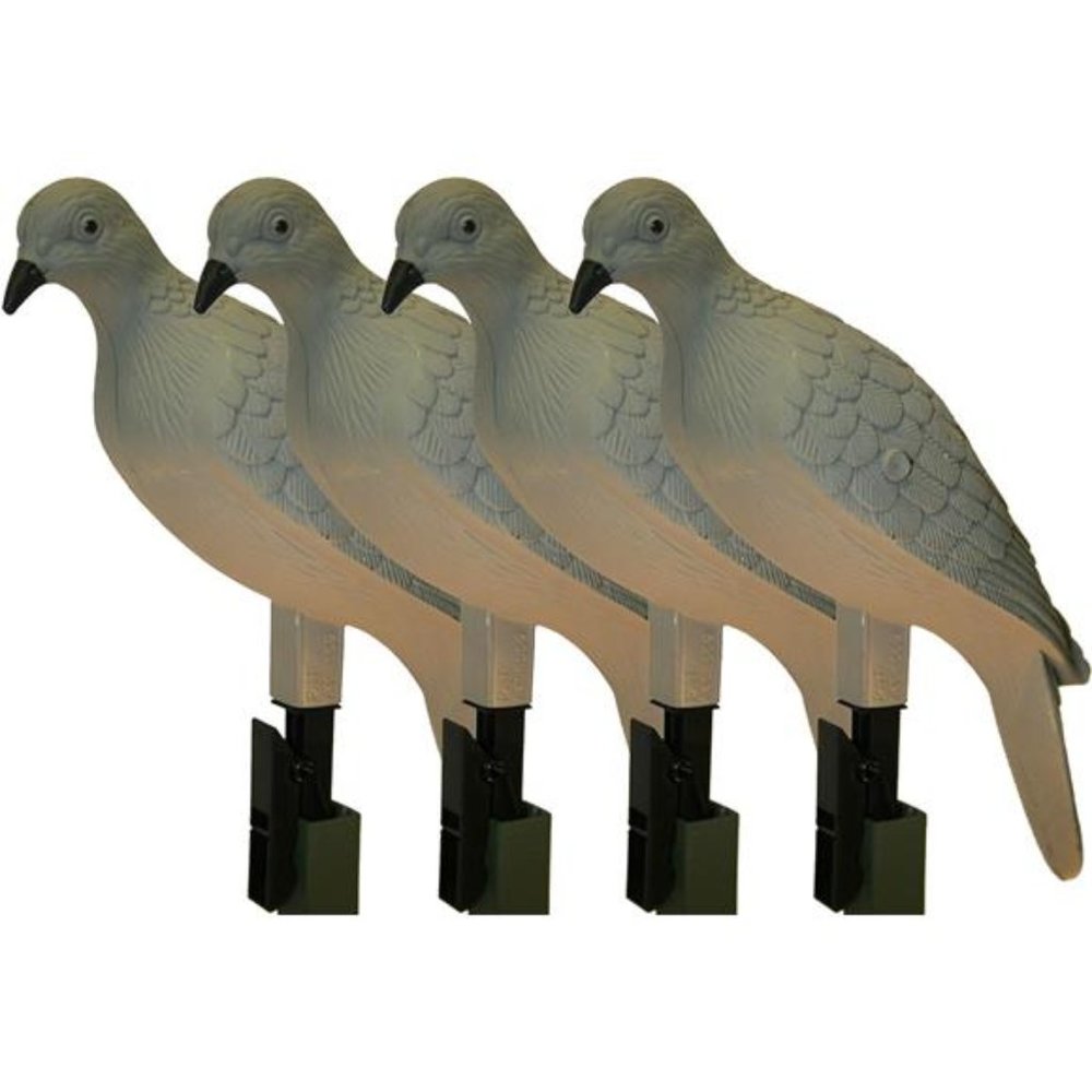 Outdoors Clip on Dove Decoys, Dove Hunting Gear and Accessories, Set of 4,Grey